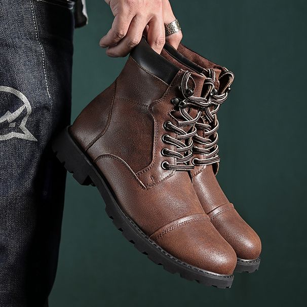 Autumn And Winter Men's Shoes: 2025. British Retro Leather Boots, Men's High-top Boots_voghion.com