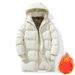 Unisex Winter Puffer Coat With Color Block Design, Thickened Warm Hooded Jacket For Men And Women_voghion.com