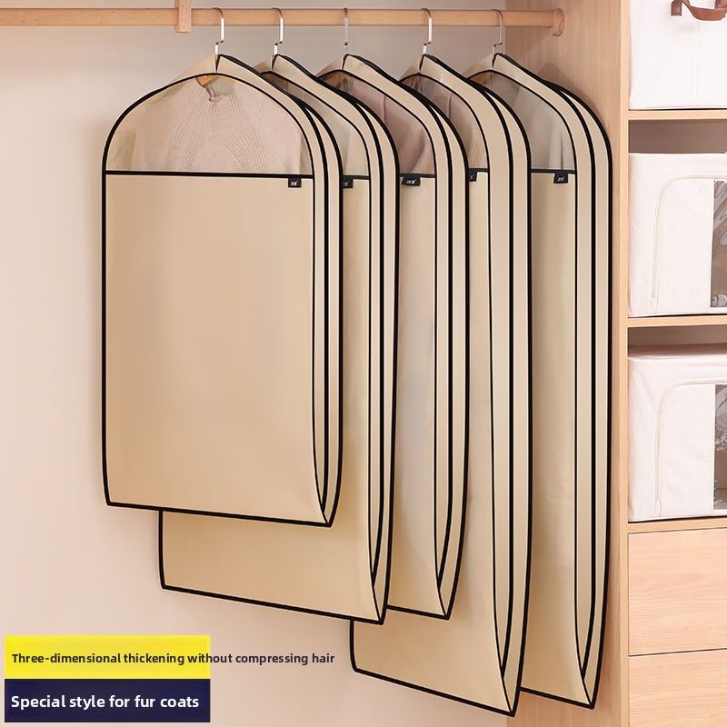3D Clothes Dust Breathable Fabric Fur Storage Suit Mink Coat Cover Down Jacket Hanging Garment Bag_voghion.com