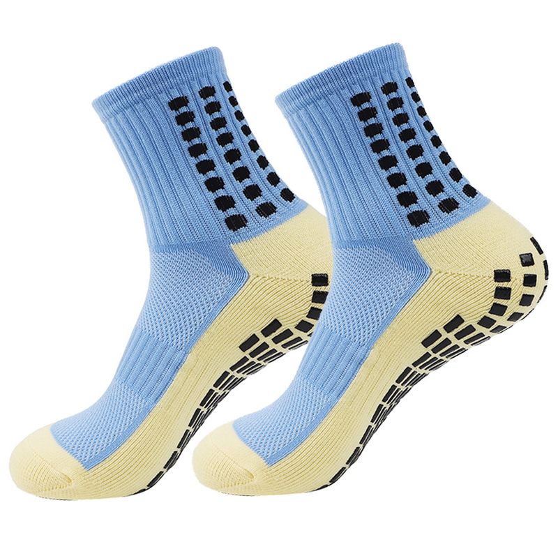 Football socks mid-tube dotted thickened towel bottom non-slip silicone bottom sports socks men's and women's yoga socks trampoline socks_voghion.com