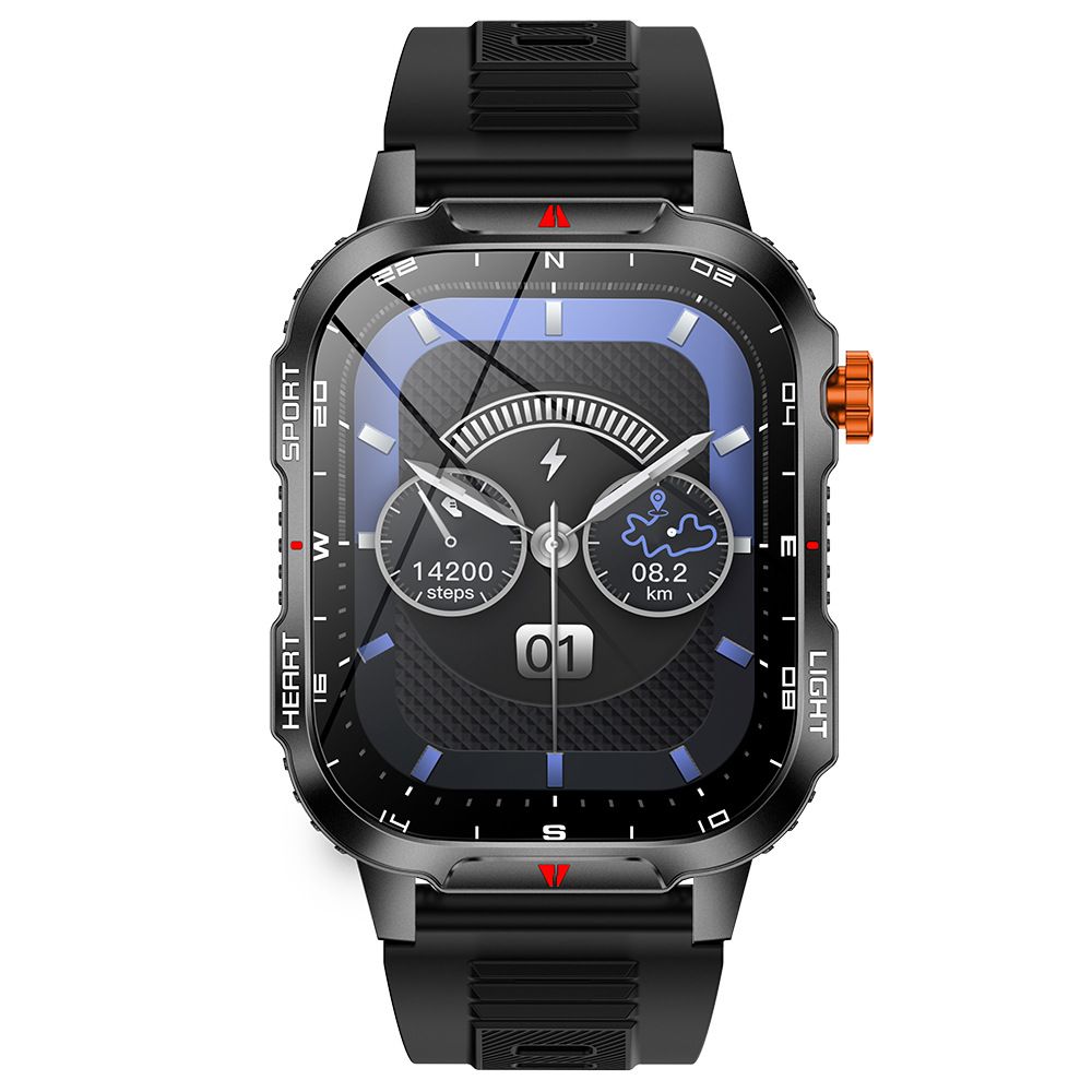 Wasserdichte Smartwatch für den Außenbereich mit großem 1100-mA-Akku, Multifunktions-Sportfunktionen, Schrittzähler, Herzfrequenzmessung, Bluetooth-Anruffunktion._voghion.com