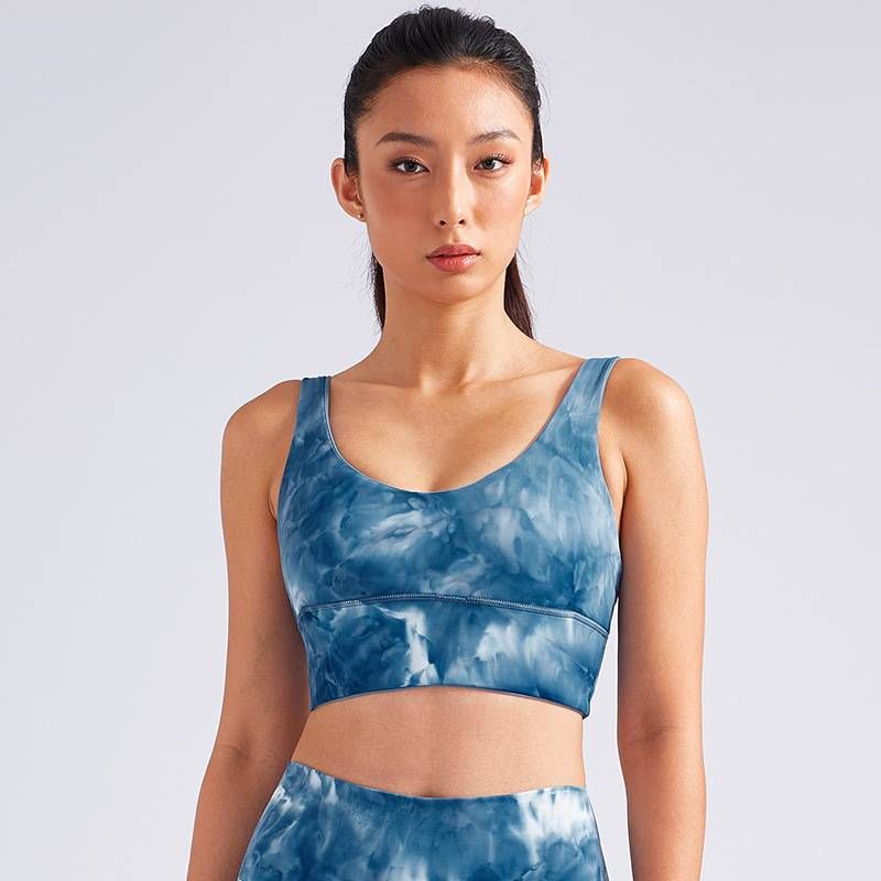 NOKO Dynamic National Trend Tie-dye lenjerie sport fitness cu tampoane pentru piept sexy spate top fitness rezistent la șocuri lenjerie sport_voghion.com