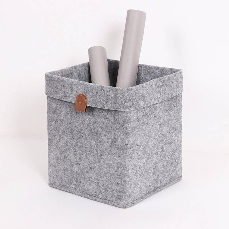 Scatola portaoggetti in feltro grigio, cestino portaoggetti per giocattoli/cestino portaoggetti per vestiti sporchi_voghion.com