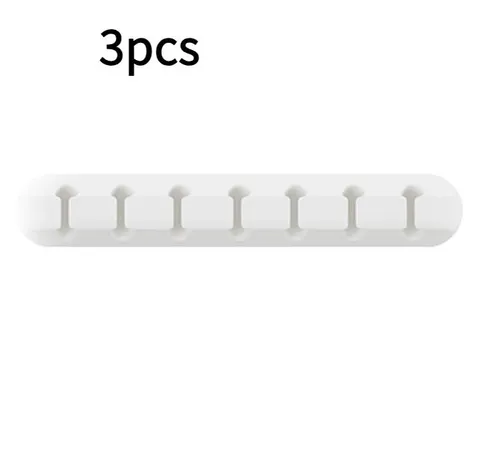 Kabelklemmer, 3-pakning, selvklebende silikon for skrivebord, USB-ladekabel, nattbord, strømledning, museledning, datamaskin, kontor, hjem_voghion.com