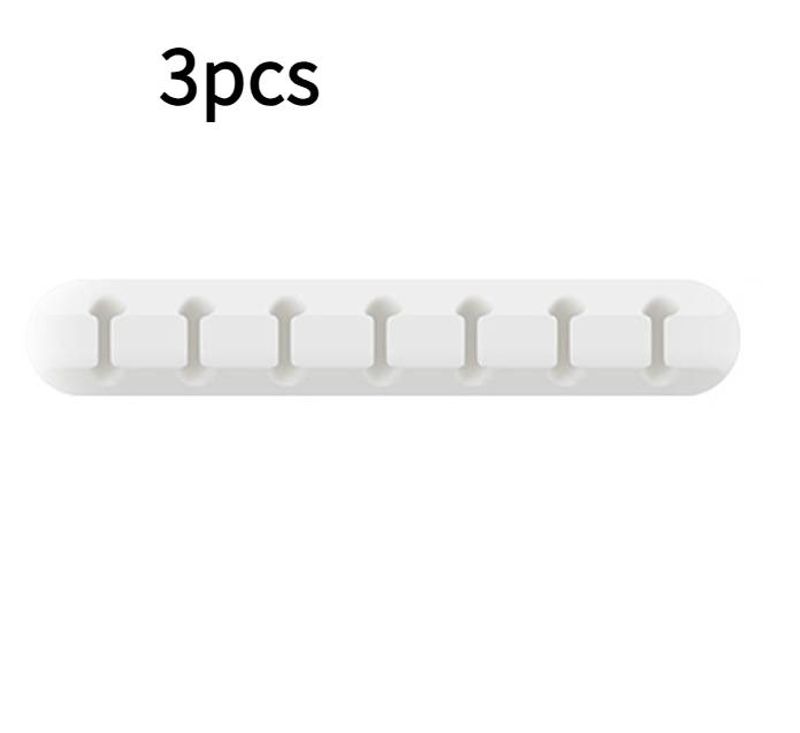 Držák kabelů, 3 kusy, silikonové samolepicí pro stolní počítač, nabíjecí kabel USB, noční stolek, napájecí kabel, kabel myši, počítač, kancelář, domácnost_voghion.com