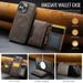 2 In 1 Wallet Card Case For Iphone 16 Pro Max 16E 15 Plus 14 13 12 Magnetic Wireless Charging Leather Phone Back_voghion.com