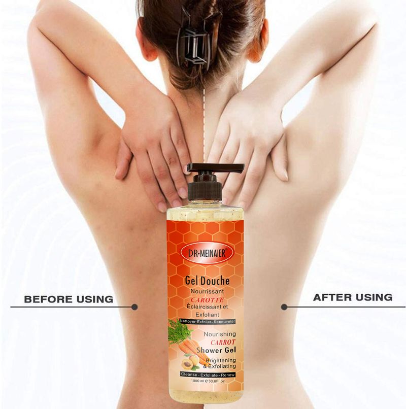 Scrub alla carota, detergente corpo, nutriente, rimozione pelle di pollo, schiarente, 1000 ml_voghion.com