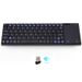 Rii K12+ Mini Wireless Keyboard with Large Touchpad Mouse&Qwerty Keypad, Stainless Steel Portable Wireless Keyboard with USB Receiver for MacBook/iPad_voghion.com