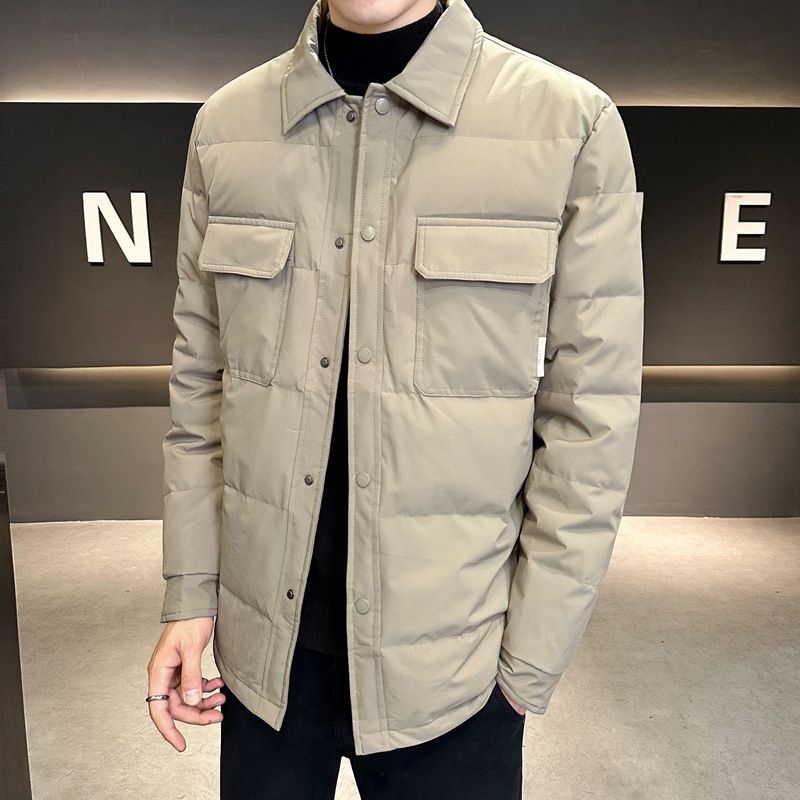 Doudoune chaude pour homme, col rabattu, manteau pour papa d'âge moyen et âgé, résistante au froid, 50 % duvet de canard blanc,_voghion.com