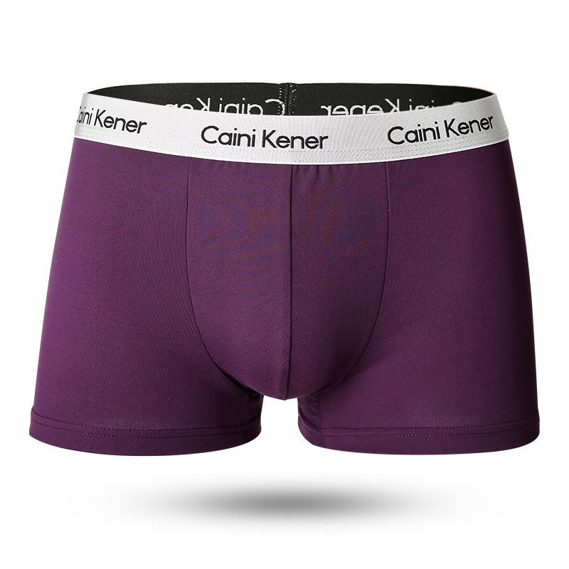 Cuecas boxer respiráveis masculinas - Cueca de algodão macio de cor sólida com design antiderrapante_voghion.com