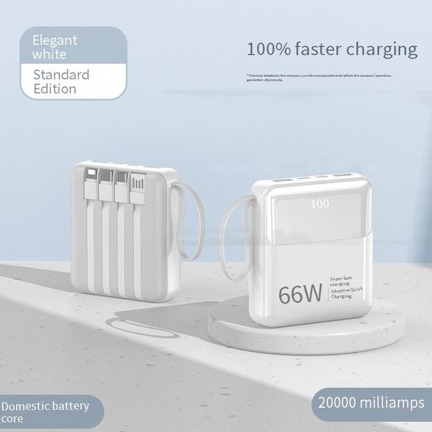 20000 mAh 66 W PD-Schnelllade-Powerbank mit integriertem Kabel | Ultraportabel und mit hoher Kapazität | Kompatibel mit iPhone, Android und mehr_voghion.com