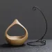 1pc Iron Frame Hanging Basket Ceramic Incense Burner With Creative Ceramic Sage And Peruvian Wood Tray (Without Incense)_voghion.com