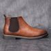 Herrenschuhe Herbst Neue Herren Lederschuhe Slip-On Lederstiefel Distressed British Business Slip-On Schuhe mit niedrigem Absatz Chelsea Boots für Herren_voghion.com