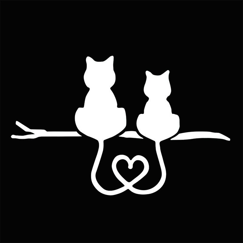 Reflective car sticker, heart-shaped cat decoration, window rear glass bumper, notebook_voghion.com