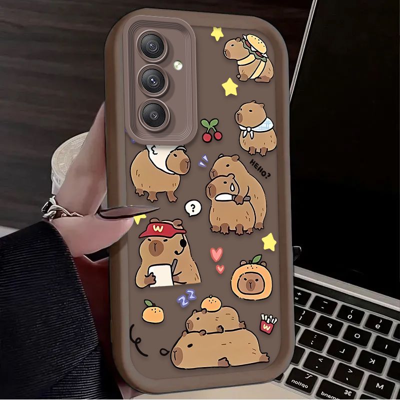 Krásný kryt Capybara pro Samsung Galaxy A55 A35 A15 A25 A16 A06 A05 A05S A24 A13 A23 A12 A22 A32 A52 A71 A51 4G měkký zadní kryt_voghion.com