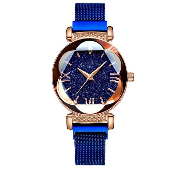 Yamaler Starry Sky Watch Cinturino magnetico Quadrante rotondo Orologio da polso al quarzo da donna con puntatore per appuntamenti_voghion.com