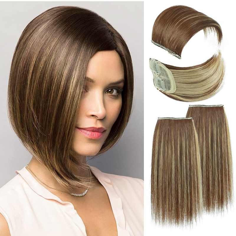 4 Pcs Hair Topper for Women Synthetic clip in Hair Extensions with Thinning Hair Adding Volume Hairpiece for Daily Use_voghion.com