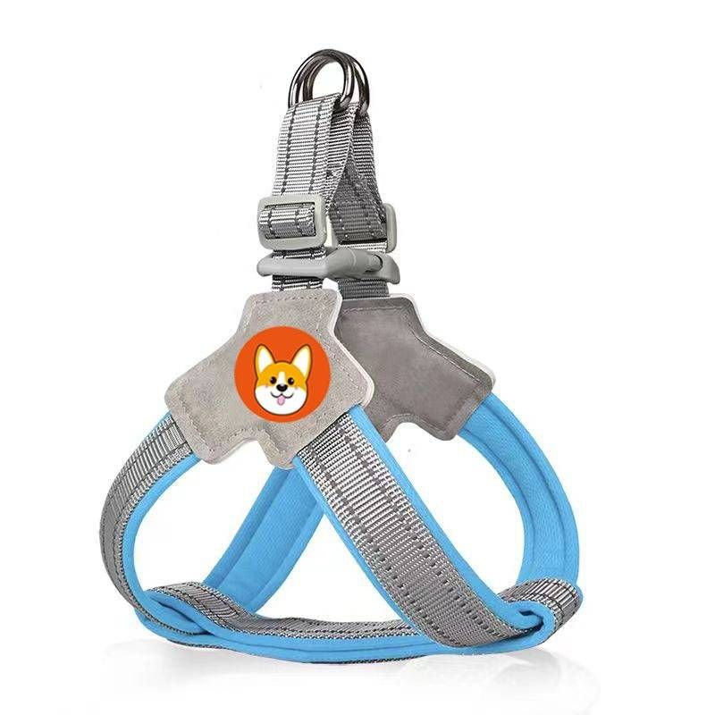 Saddle Style Pet Chest Harness Breathable Reflective Dog Leash_voghion.com