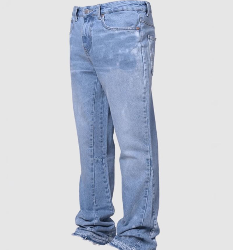 [DenimCraft] Herren Straight Jeans – Elastischer Bund & Stickereien | Classic Fit Hose_voghion.com