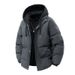 Men's Stylish Winter Hooded Jacket With Faux Layered Design, Lightweight Warm Polyester Puffer Coat Casual Streetwear (Black, Grey, Blue, Khaki)_voghion.com