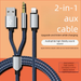 Compatible With AUX Audio Listen And Charge At The Same Time, 3.5mm Car Phone Speaker Cable, IPhone Adapter Cable_voghion.com