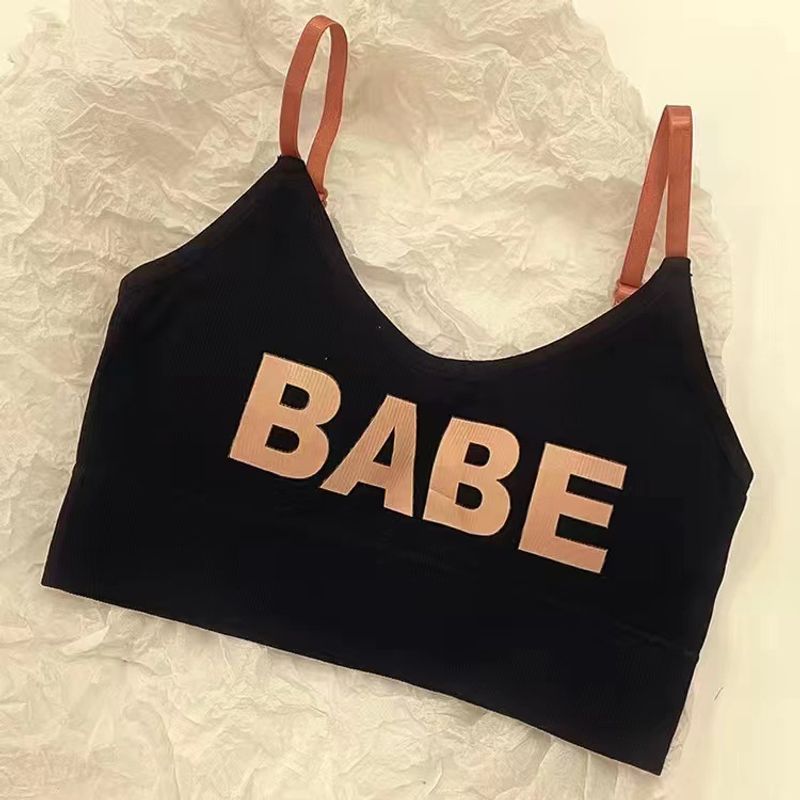 Soutien-gorge tubulaire sans anneau en acier pour femme, style gilet, confortable, froncé, anti-affaissement, bretelles pour étudiante, enveloppant la poitrine, beau dos_voghion.com