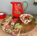 Strawberry Field Bowl Ceramic Serving Bowl Kettle Mug Tray Enamel Salad Spoon_voghion.com