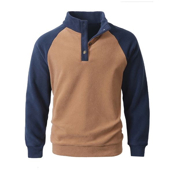 Men's Casual Stand Collar Sweatshirt Jacket – 4-Button Pullover, Lightweight & Breathable (S-XXL, Multiple Color Options)_voghion.com