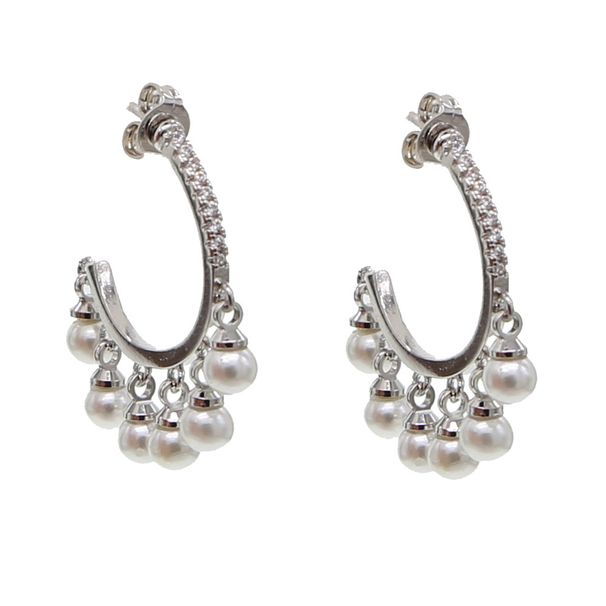 Women's Jewelry Elegant Pearl Earrings In Gold And Silver, Geometric Design For Wedding And Special Occasions Ladies Wedding Earrings Accessories_voghion.com