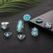 New Bohemian Style Owl Feather Turquoise 8-piece Set Ring_voghion.com