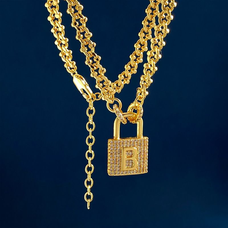 Jewelry & Accessories Designer Diamond Lock B Letter Pendant Necklace Bracelet For Women Fashion Jewelry Party Wedding Accessories, Best Gift For Her_voghion.com