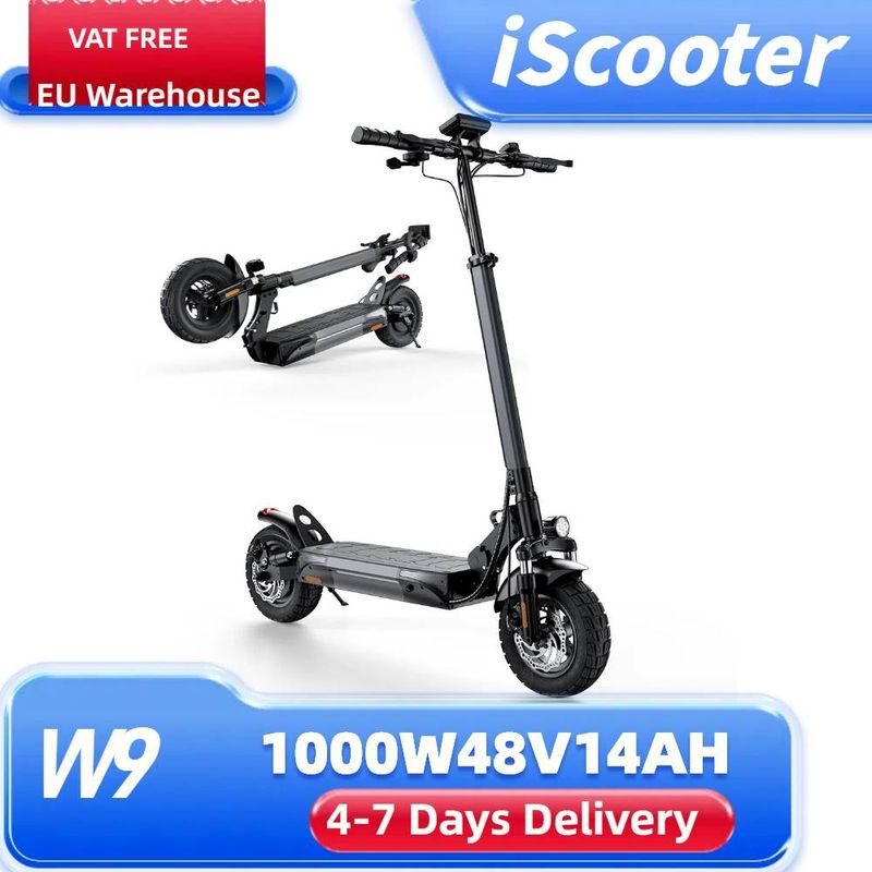 Patinete eléctrico para adultos IScooter W9, batería de 48 V y 14 Ah, 10 pulgadas_voghion.com