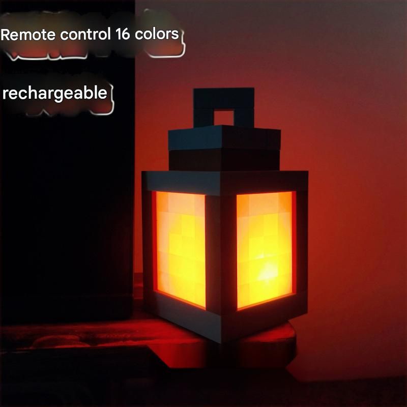 Minecraft Luminous Lantern Night Light Charging Game Torch Lamp Children's Bedroom Atmosphere Lamp Model Ornaments Lamp_voghion.com
