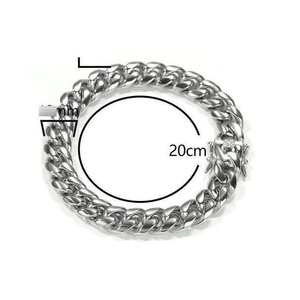 Herren-Armband aus Edelstahl mit kubanischen Gliedern – 8 mm, 10 mm, 12 mm, 14 mm, Hip-Hop-Schmuck mit sicherem Verschluss, galvanisiert für langanhaltenden Glanz_voghion.com