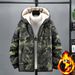 Giacca con cappuccio foderata in pile di ispirazione militare - Parka mimetico oversize con spessa imbottitura in cotone per uomo e ragazzo_voghion.com