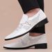 Euro Step Large Size Summer Small Perforated Leather For Young Men British Style Pointed Toe Fashion Trendy Men's Business Shoes_voghion.com
