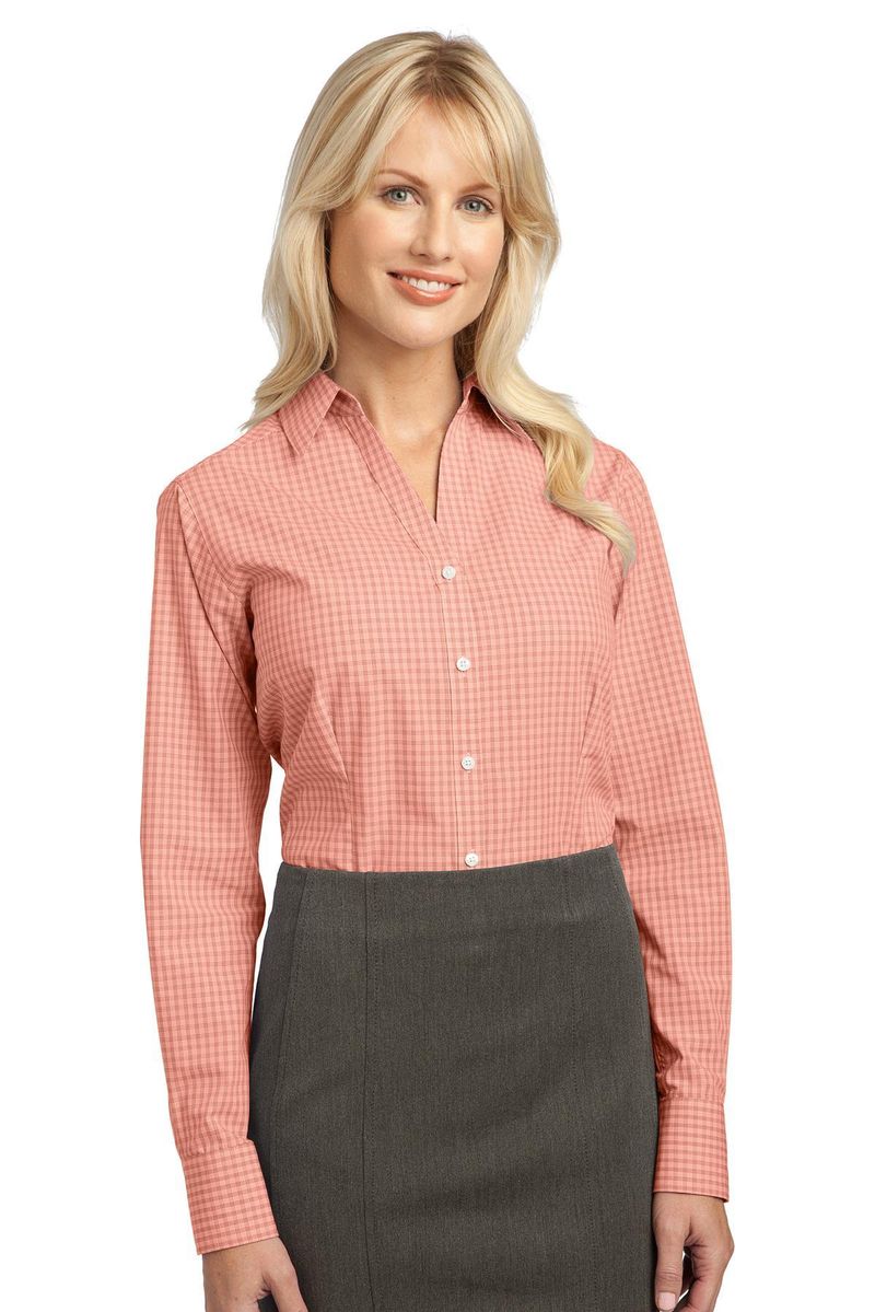 Port Authority Ladies Plaid Pattern Easy Care Shirt L639_voghion.com