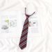 JK Academy Style Lazy No-Tie Burgundowy krawat w paski damski mundurek akademicki na ukończenie szkoły krótki brązowy męski_voghion.com