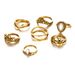 New Hollow Flower Geometry 7-piece Set Of Ring Accessories_voghion.com