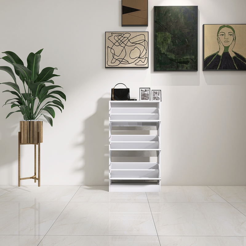 High Quality Particle Board + Real Glass Mirror 3 Rotating Drawers Mirror Door Shoe cabinet Shoe store With Mirror_voghion.com