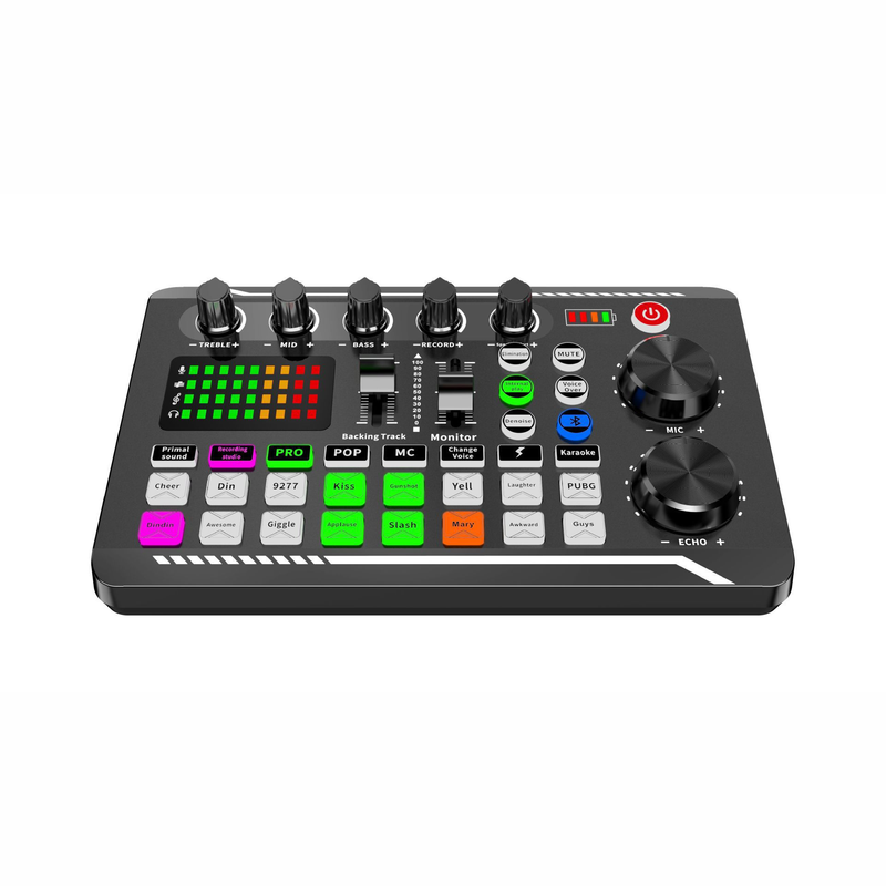 F998 Sound Card Microphone Sound Mixer Live Sound Card Mixer Board Sound Card Audio Mixing Console Amplifier_voghion.com
