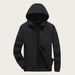Unisex Winter Fleece-Lined Windproof Jacket - Waterproof Softshell Hooded Coat, 100% Polyester Thermal Outerwear For Hiking & Urban Commute (XL-5XL)_voghion.com