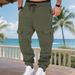 Herren-Cargo-Jogginghose mit schwerem Fleecefutter – Winterhose mit lockerer Passform und Kordelzug und mehreren Taschen (100 % Polyester)_voghion.com