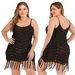 Sexy durchsichtiges, hohlgewebtes Strapskleid mit Quastennähten und Strandrock für Damen in Übergröße_voghion.com