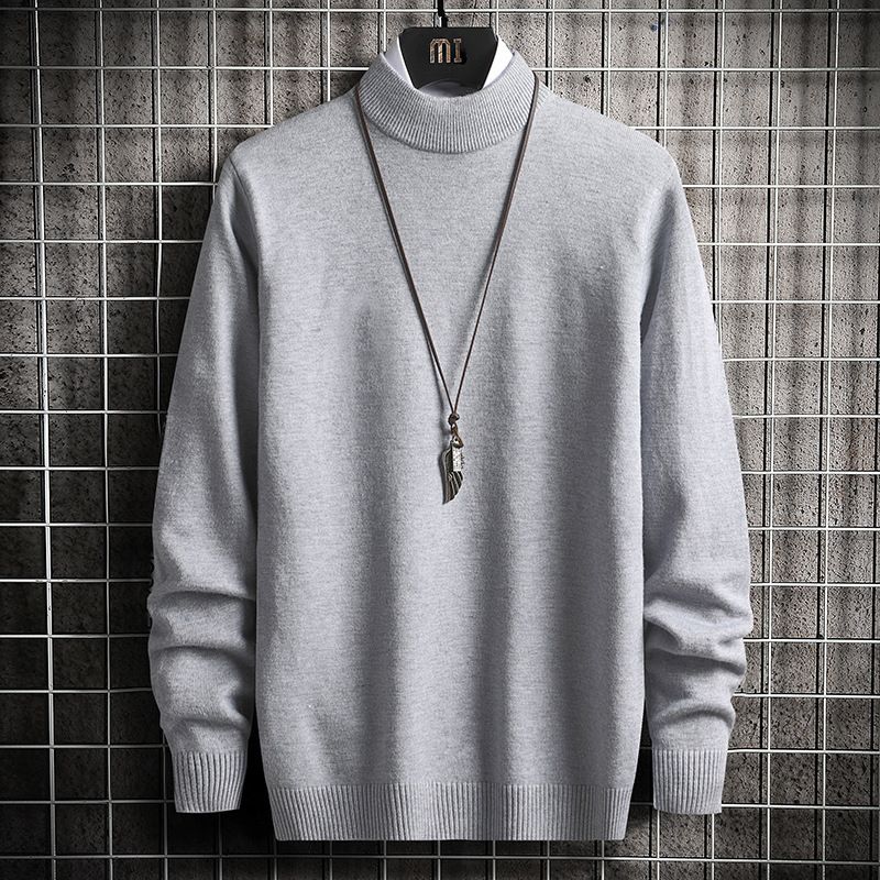 Pull col mi-haut pour homme – Pull en tricot automne/hiver (blanc, noir, bordeaux, tailles M à 3XL)_voghion.com