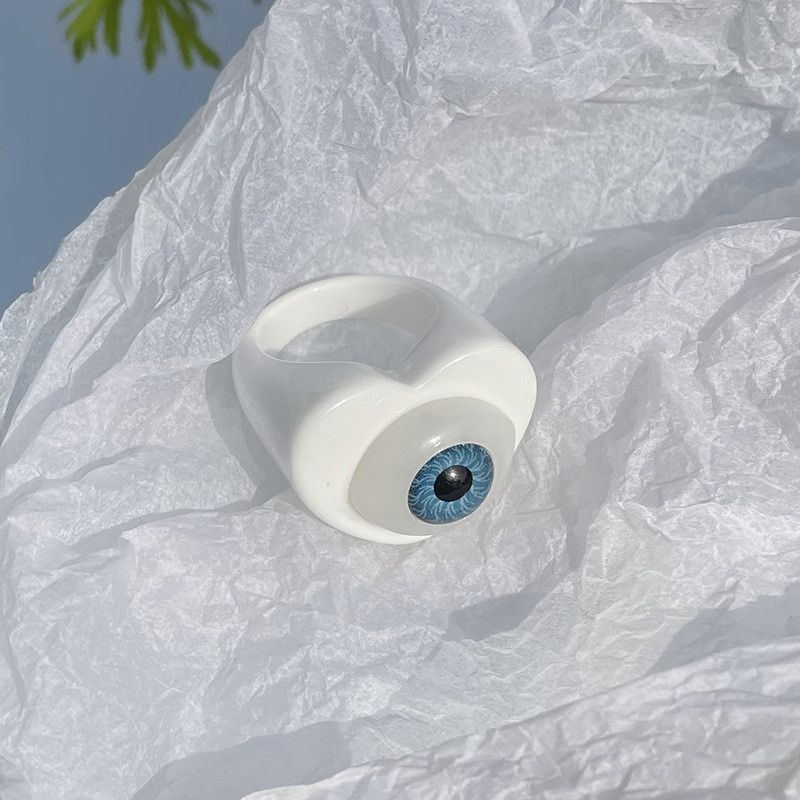 Νέο δαχτυλίδι από ακρυλικό γοτθικό πανκ συνθετικής ρητίνης σε καυτές προσφορές, κυρίες, διασκεδαστικά χρώματα καραμελών, χαρούμενα μάτια και δάχτυλα_voghion.com