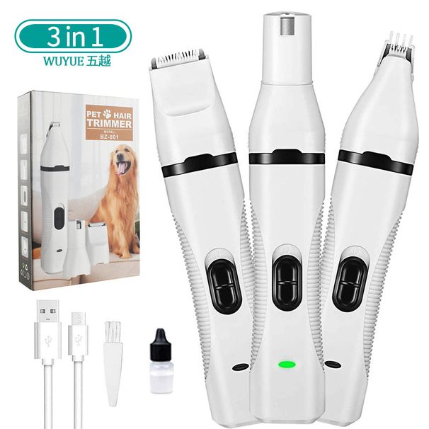 New Pet Grinder 3-in-1 Multi-Functional Trimmer Cat Dog Cleaning Clipper Nail File_voghion.com