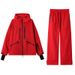Resort Goods Nieuwe Chinese Rode Skiset voor Heren met Fleecevoering Waterdicht Outdoor Bergsportpak_voghion.com
