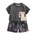 2024 Νέο Κορεάτικο Ρούχο με Διπλή Τσέπη Καλοκαιρινό Σετ Σορτς με Κοντά Μανίκια για Αγόρια και Κορίτσια_voghion.com