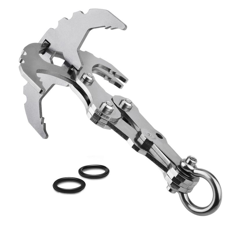 Folding Gravity Grab Hook Outdoor Rock Climbing Rescue Claw Survival Mountaineering Hook Tool Multifunctional Stainless Steel_voghion.com